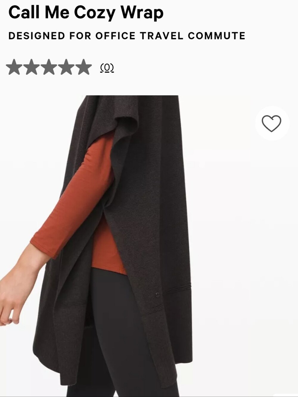 lululemon athletica Charcoal Open-Front Sweater Poncho